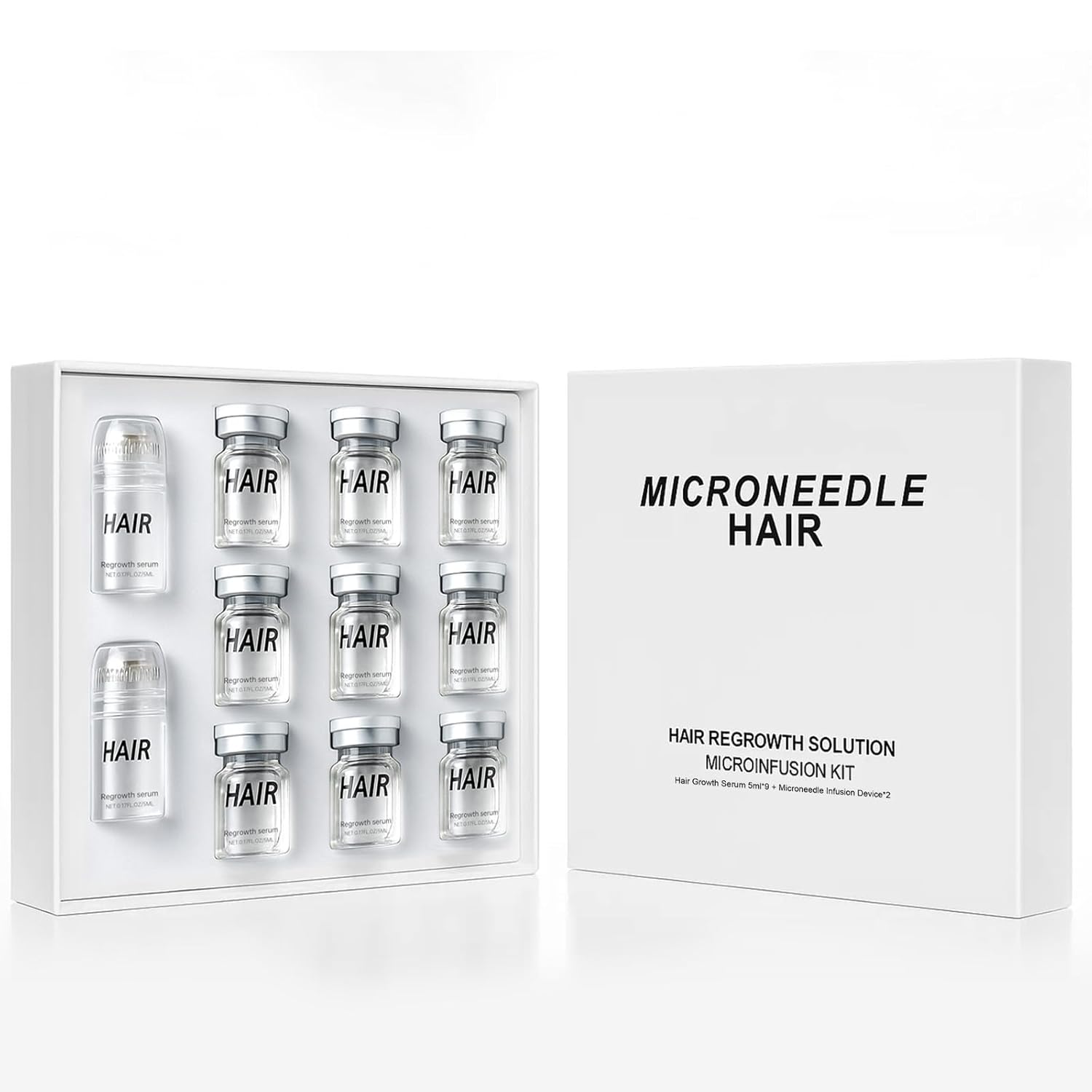 Micro Infusion Hair Regrowth System – Hair Growth Treatment with Ginseng, He Shou Wu, Angelica & Hyaluronic Acid, Thickening Serum for Fuller, Stronger Hair – Premium Scalp & Hair Care for Men & Women