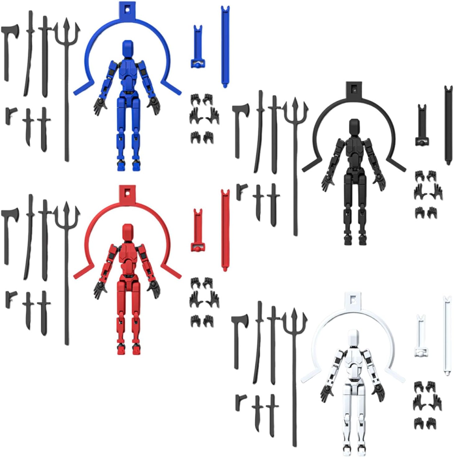 4 Pcs Action Figures, T13 Action Figure, T13, Dummy 13, Assemble, Titan 13, For Desk Decor, Photography Props, Action Figure Displays