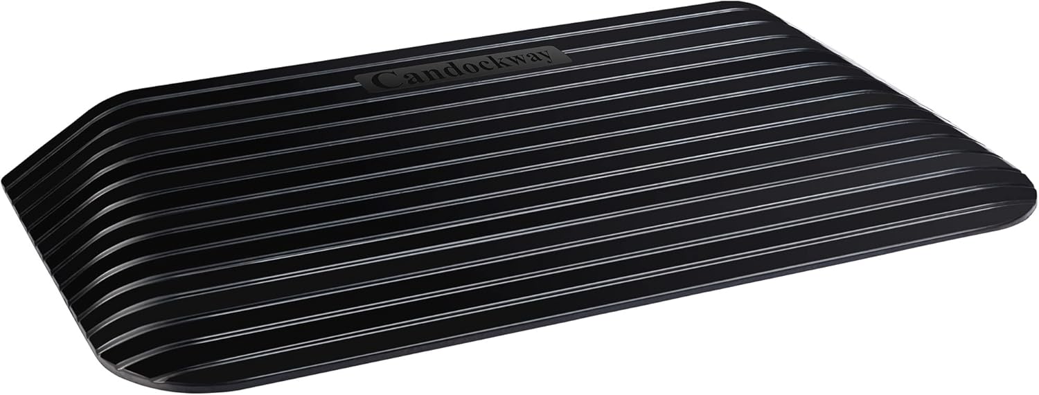 3" Rise Threshold Ramps Doorway, Wheelchair Ramp with Non-silp Surface, 4400 LBS Capacity, Solid and Portable, for Steps, Driveway and Curb Black