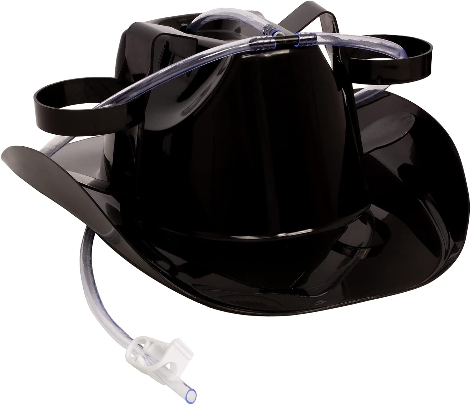 Tigerdoe – Drinking Helmet for Adults – Drinking Hat with Straw – Soda Hat - Drinking Party Hat – Black Guzzler Helmet – Cowboy Party Accessories