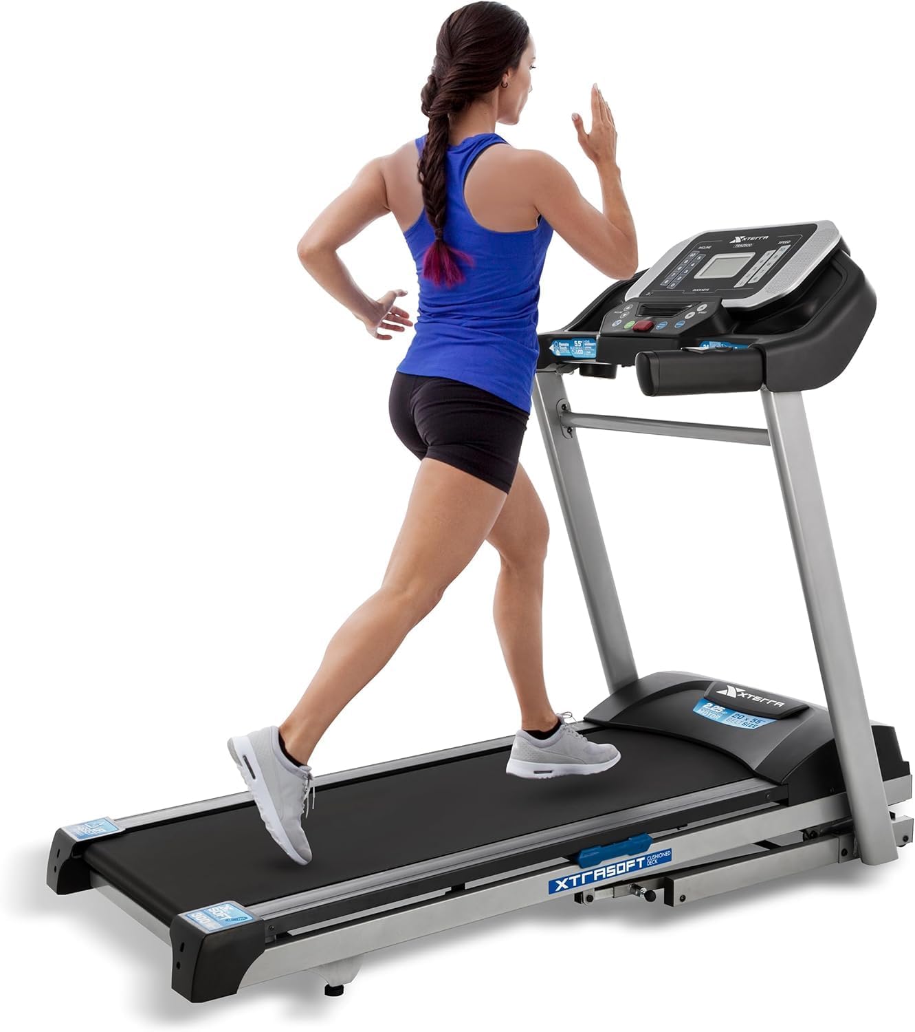 Xterra Fitness Sport Series Premium Folding Smart Treadmill, Handlebar Speed and Incline Controls, Large XTRASoft Cushioned Running Deck, Built-in FTMS-Enabled Bluetooth with XF Connect Fitness App