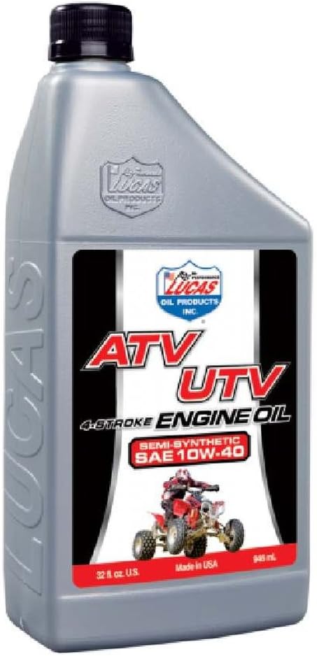 Lucas Oil 10720 Semi-Synthetic SAE 10W-40 ATV Engine Oil - 1 Quart