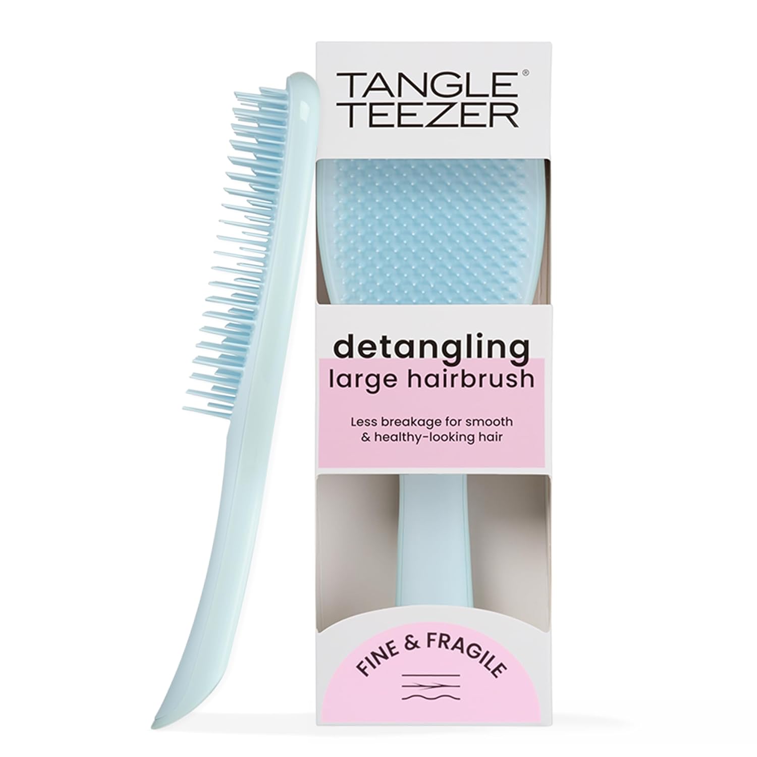 Tangle Teezer Fine & Fragile Ultimate Detangler Brush, Dry & Wet Hair Brush to Detangle & Reduce Breakage, Large, Seafoam Blue