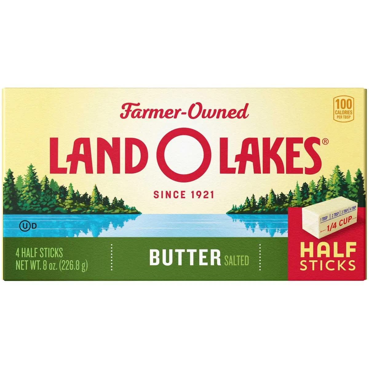 Land O Lakes Quarter Salted Butter, 8 Ounce -- 12 per case.