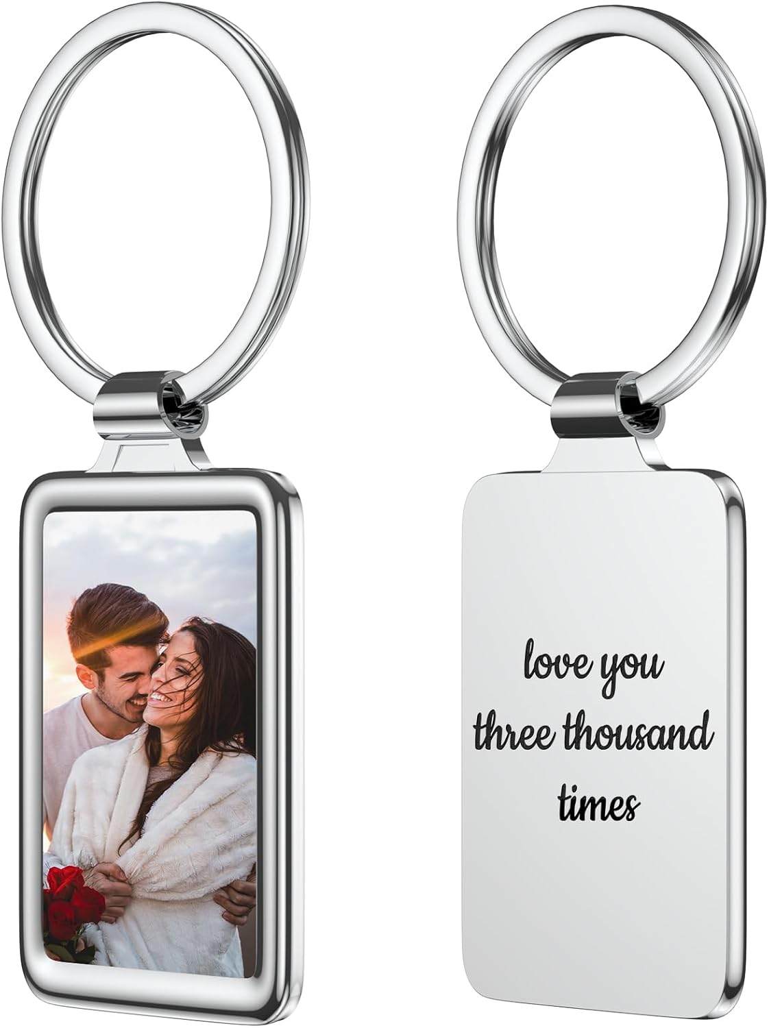 Custom Keychain with Picture Personalized Engraving Photo/Text/Dog Tag Keychains
