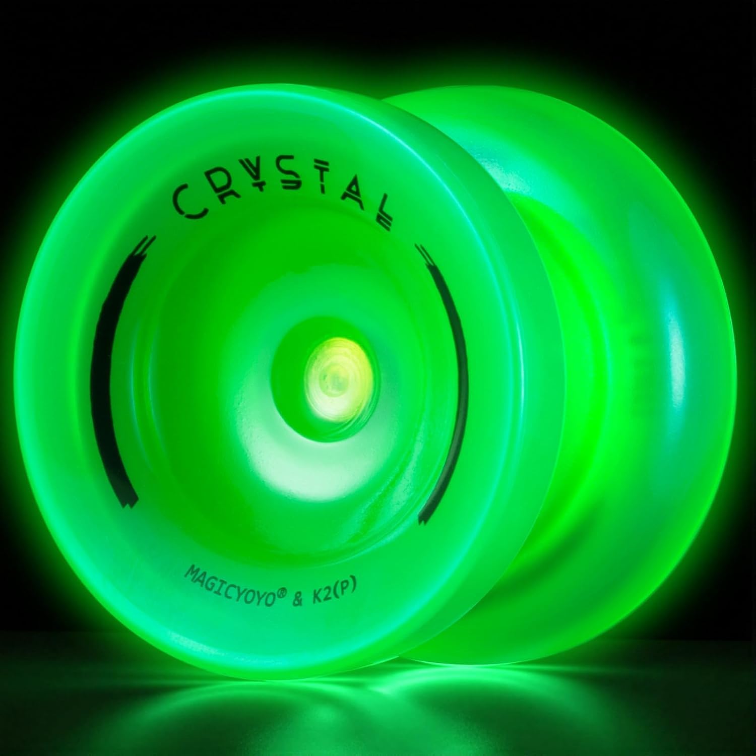 MAGICYOYO K2 Yoyo for Kids, Green Glow in the Dark, Responsive Yo Yo for Kids, Unresponsive Yo-yo for Advanced Player, Professional Finger Spin Tricks Yo-yo + 12 Yoyo Strings + YoYo Bearing Kit