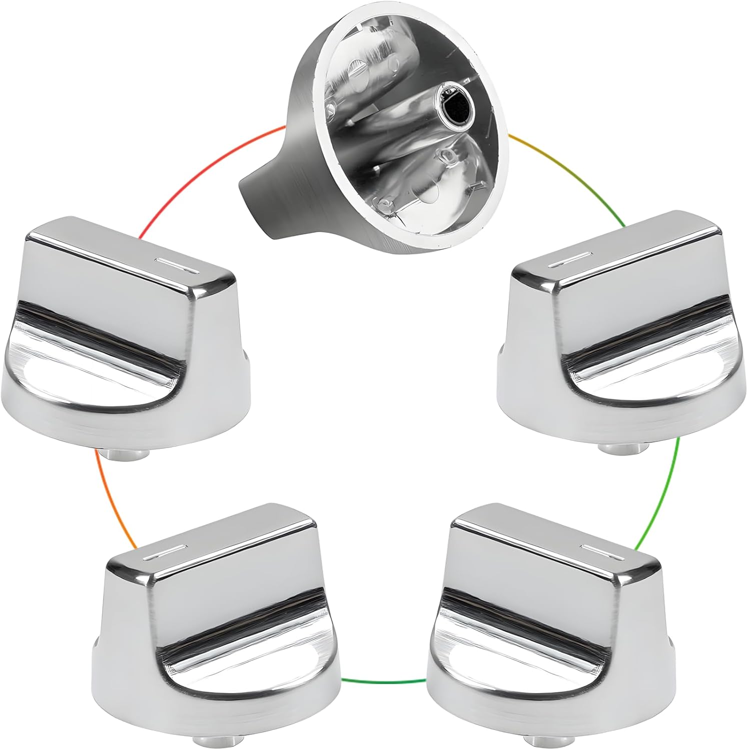 Upgraded W11366438 Stove Knobs Replacements for Whirlpool Gas Ranges WCG55US0HS00 WCG55US6HS00 WCG77US0HS00, Compatible with W10850010 W11084623 AP6888134 Oven Cooktop Control Burner Knobs (5PCS)