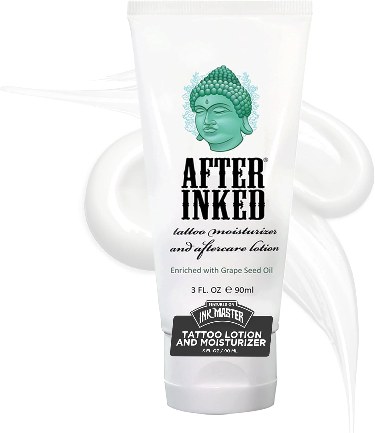 After Inked Tattoo Aftercare Lotion - Tattoo Moisturizer, As Seen on INK MASTER, Tattoo Balm, Ink Hydration Tattoo Aftercare Kit, 3 Fluid oz Tube (1-Pack)