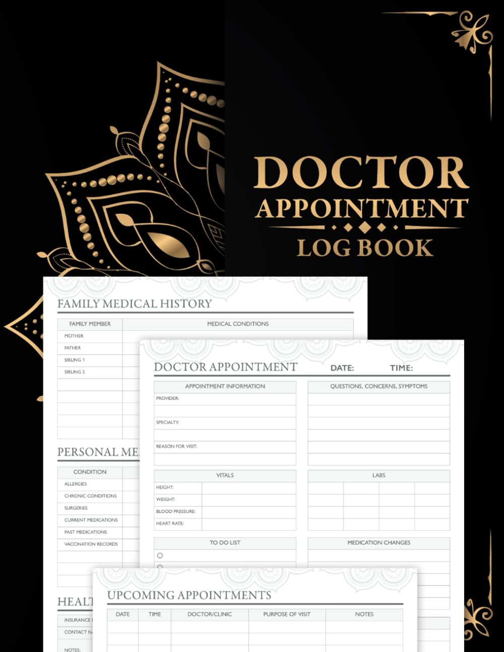 Doctor Appointment Log Book: Medical Visits, Family Health Records, Planner & Physician History Journal