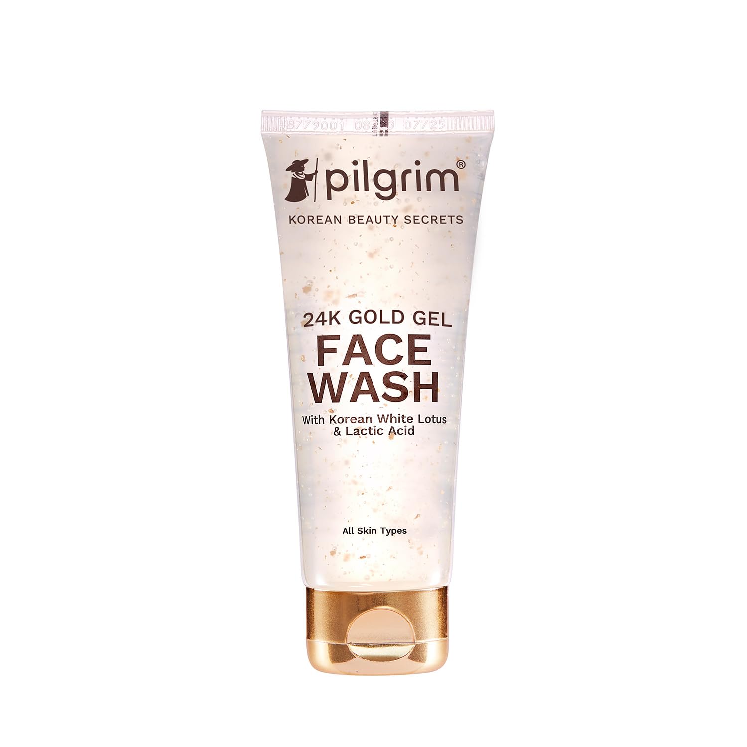 Pilgrim 24K Gold Gel Face Wash | Korean Beauty Secrets | Deep Cleanser for Radiant Glow | White Lotus & Lactic Acid | Hydrating Face Wash for All Skin Types | 3.38 Fl Oz (100ml)