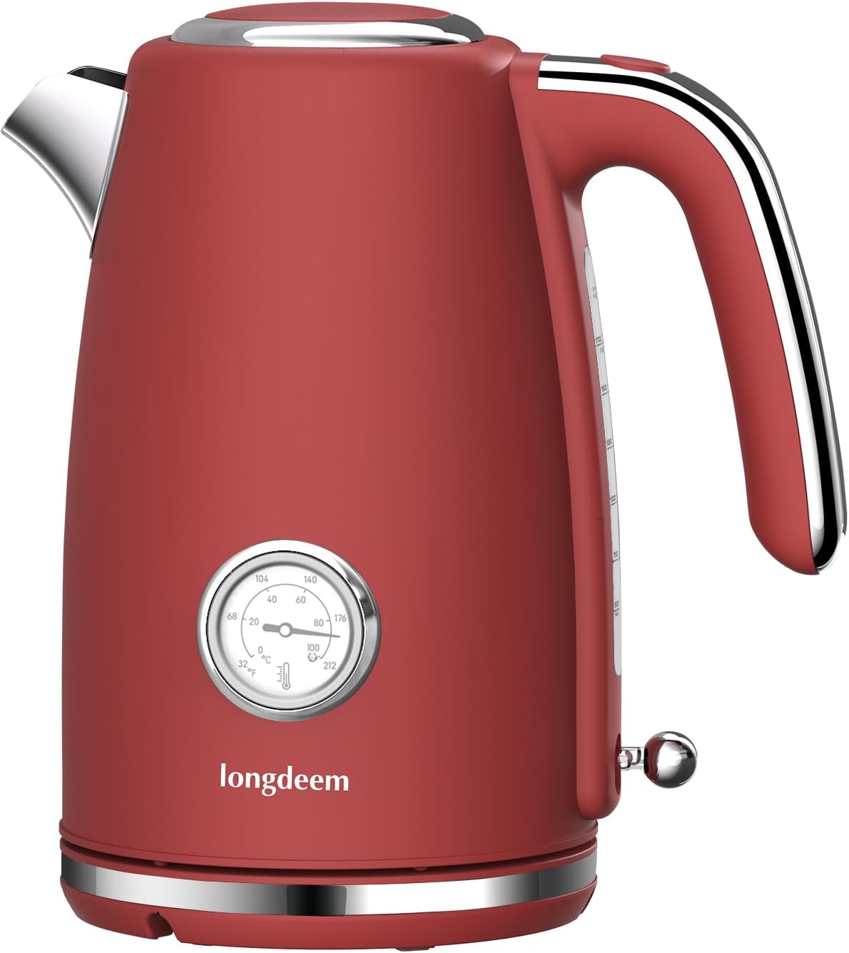 Retro Electric Tea Kettles 1500W for Boiling Water, 1.7L Stainless Steel Hot Water Boiler with Automatic Shut Off & Boil-Dry Protection, BPA Free, Red