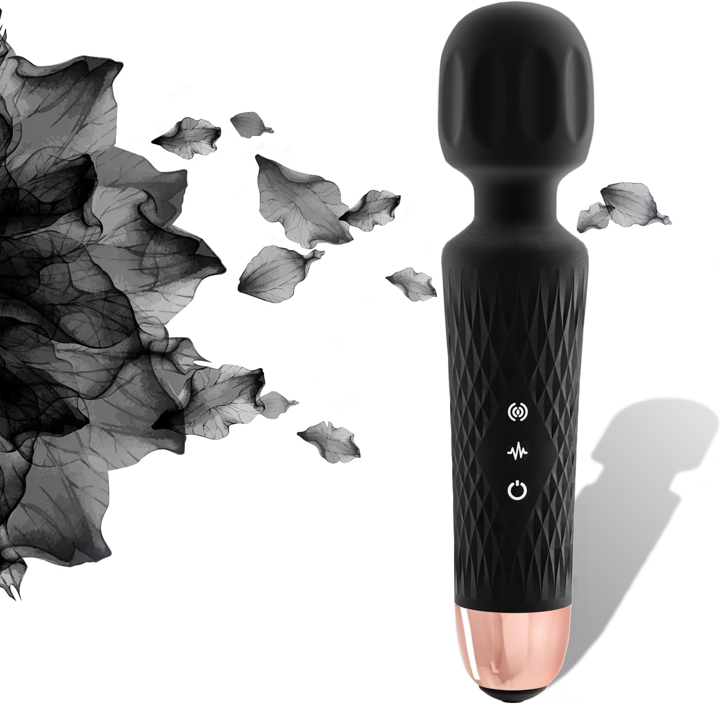 The Upgraded 3-in-1 Personal Massager – 3H Powerful Vibration, Quiet & Waterproof – 20 Modes 8 Speeds Muscle Therapy Stick for Deep Tissue, Sports Recovery, Cordless & Travel Friendly (Black)
