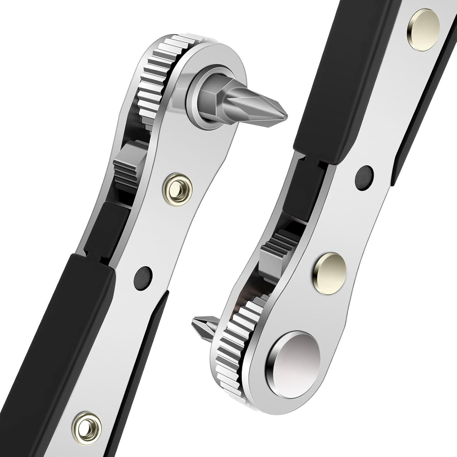OSDUE Mini Ratchet Wrench, Right Angle Phillips Magnetic Screwdriver for Awkward Spaces, with 1/4 Inch Drive High Torque Offset Reversible Mini Ratcheting Offset Screwdriver