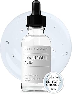 Asterwood Pure Hyaluronic Acid Serum for Face - Plumping, Anti-Aging & Hydrating - Fragrance-Free, Pairs Well with Vitamin C Face Serum & Hylunaric Acid Moisturizer, 29ml/1 oz