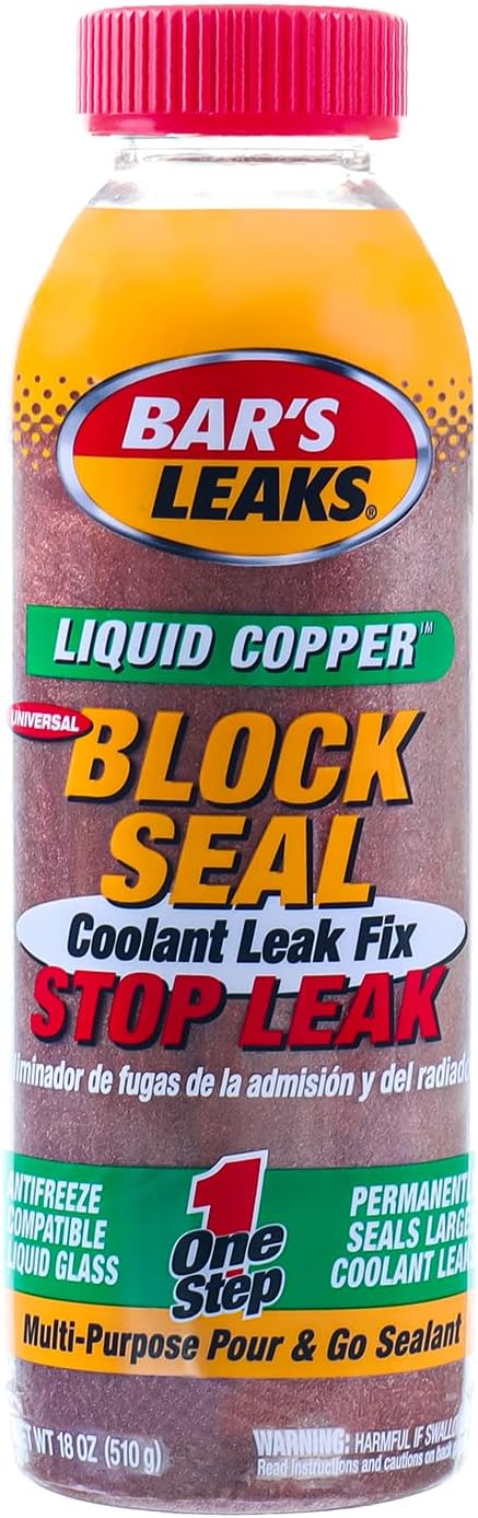 Bar's Leaks 1109 Liquid Copper Block Seal, Intake and Radiator Stop Leak, 18 oz. | One Step, Safe for All Cooling Systems
