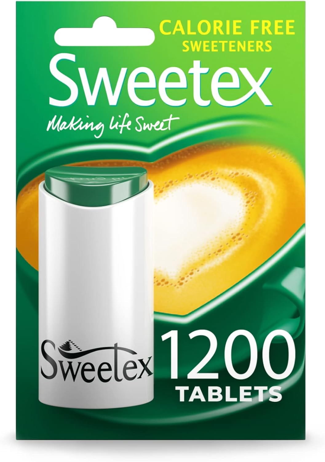 Sweetex Zero Calorie Sweetener Tablets, 1200 Count, Sugar-Free Artificial Substitute, Ideal For Weight Control And Slimming, Perfect Baking Supplies