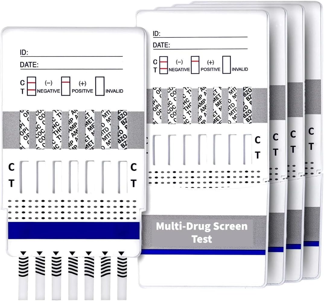 10 x Drug Test Kits Urine 7 in 1 Multi Panel Testing - Cocaine, Heroin, Cannabis, Benzodiazepines, Methamphetamine, Methadone, Speed