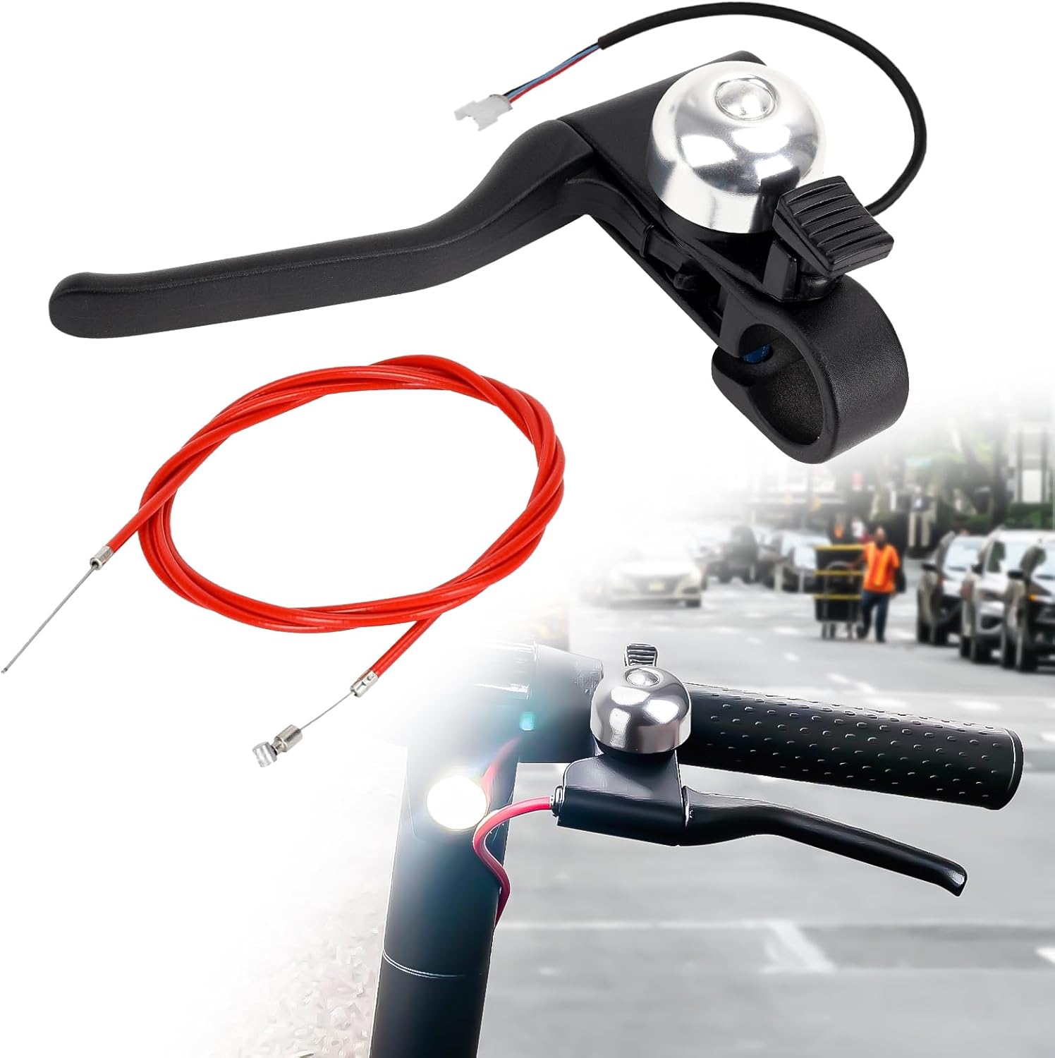 Brake Handle Lever with Brake Cable for Gotrax GXL V2/Apex Pro XL/Rival/XR/XR Elite/XR Ultra, Handlebar Lever Parts Brake Assembly Kit, Electric Scooter Replacement for Gotrax