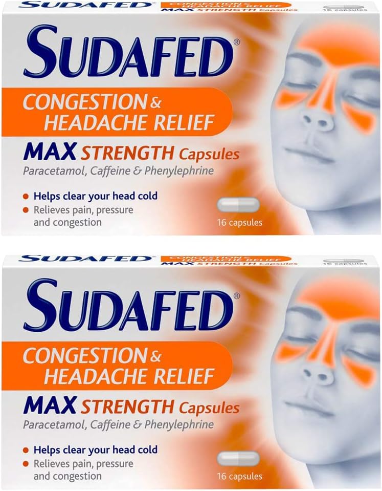 2 x 16 Capsules MAX Strength Congestion Fast Action