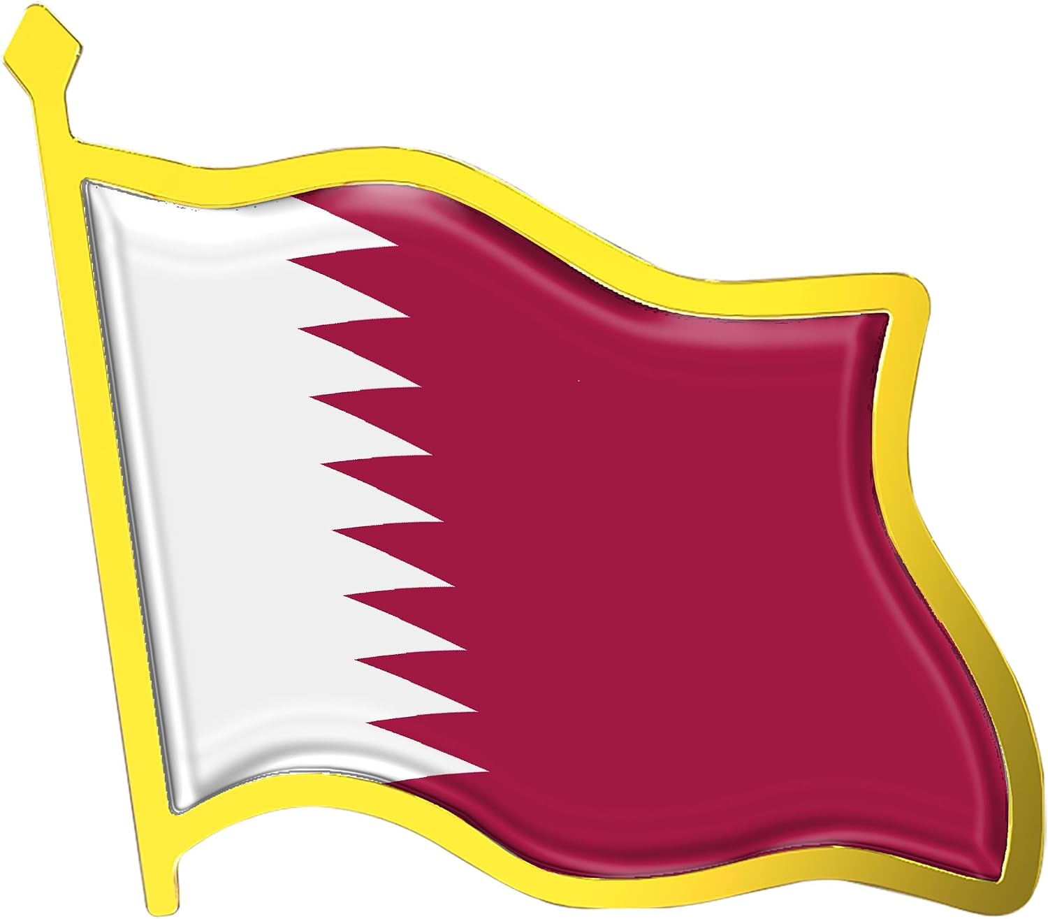 Qatar Flag Lapel Pin - Enamel Metal National Badge | World Travel Souvenir Gifts for Men & Women | Country Flag Patriotic Brooch Bulk Pack of Pins for Hat, Tie, Clothes, Backpack (1pc)