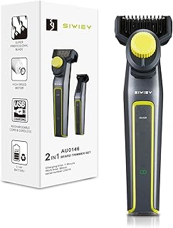 Beard Trimmer, All-in-One Mens Shaver with Precision Dial, Mustache Trimmer, Grooming Mens Razor, Adjustable Electric Razor, LCD Indicator, 7000RPM