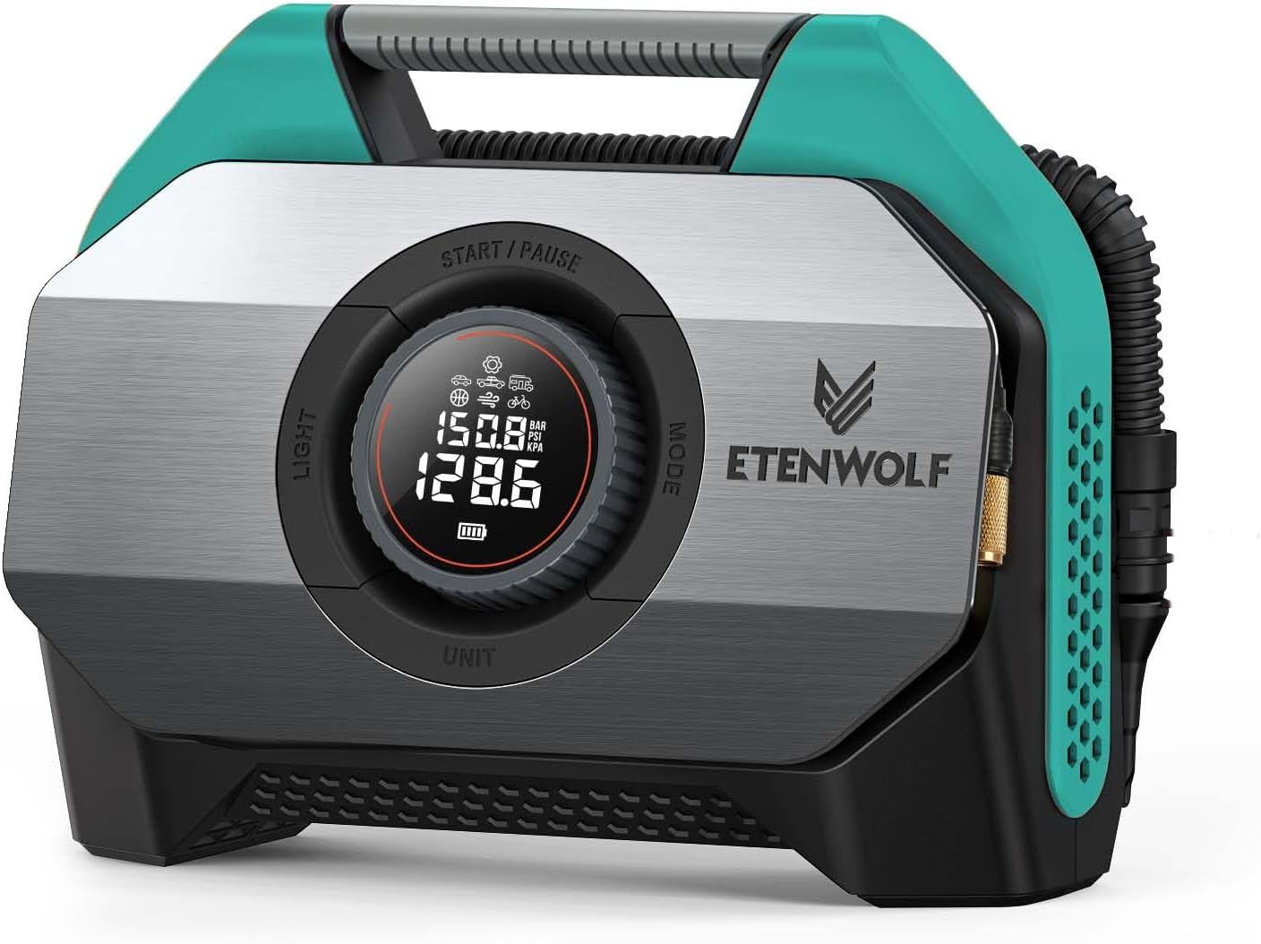 ETENWOLF VORTEX S6 Tire Inflator Portable Air Compressor, Cordless Air Pump