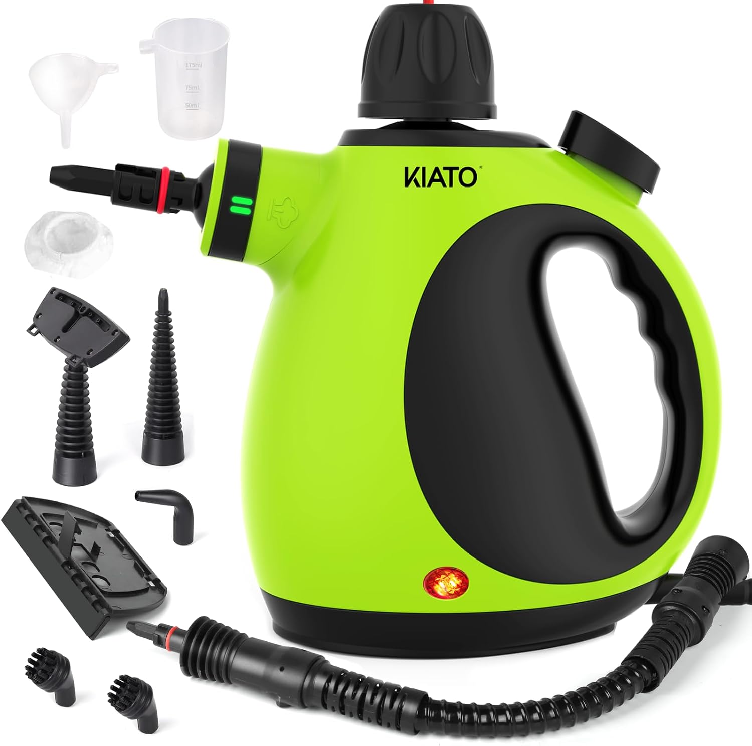 Kiato Handheld Steam Cleaner, 10 in 1 Hand Held Steamer for Cleaning, Portable Pressurized Steamer for Home Use, Bathroom, Mini Steam Cleaners for Upholstery Furniture Sofa Couch Floor Tile Grout Car
