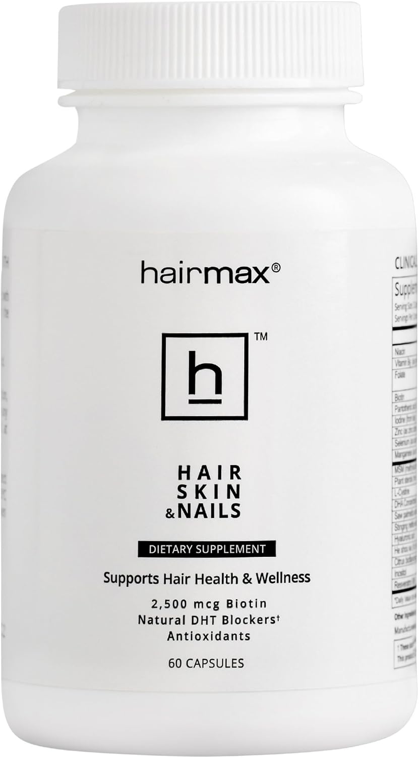 Hairmax Hair, Skin & Nails Dietary Supplement, 2500mcg Biotin, 60 Capsules