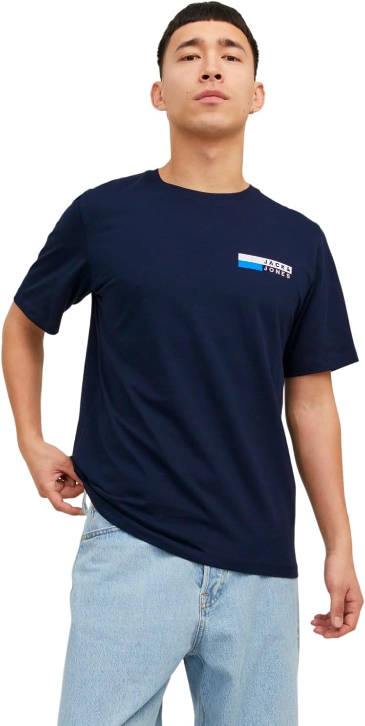 JACK & JONES Men's T-Shirts Short Sleeve Designer O-Neck Tee Top, Size- S to 2XL