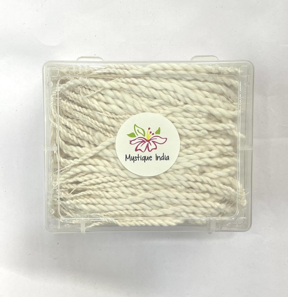 Long Cotton Twisted Wicks Diya Bati Puja Religious Jyot Akhand Oil Lamp Diwali Lighting 500 pc (Long)