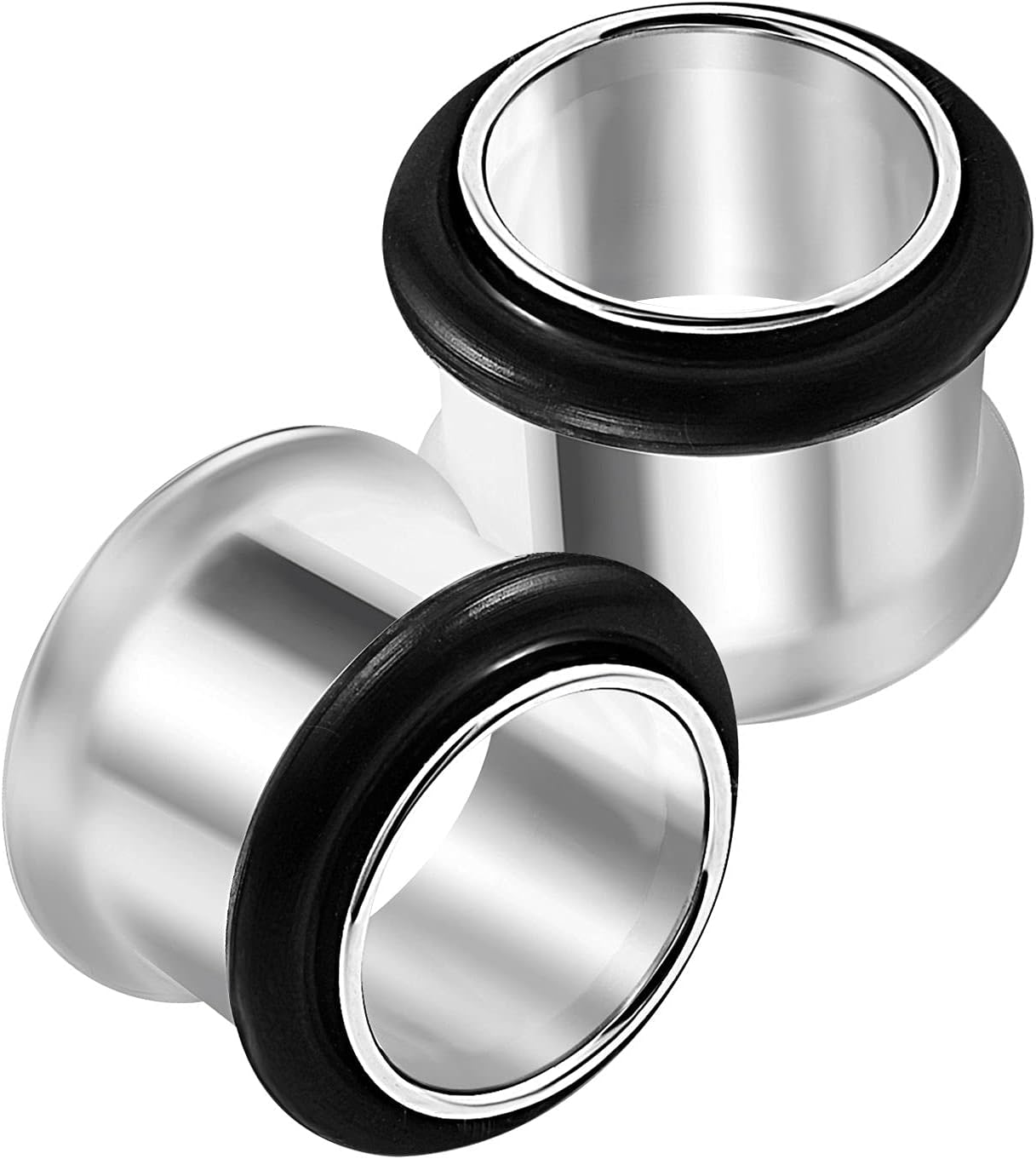 2PCS Stainless Steel Single Flared Stretcher Ear Tunnel Gauge Plug Earring Lobe Piercing Jewellery Choose Sizes