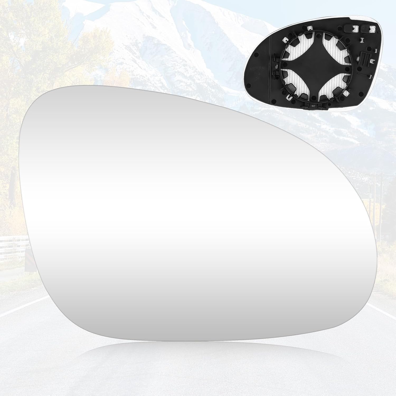 Youxmoto Passenger Right Side Heated Mirror Glass Replacement 2005-2010 Fit For VW R32 EOS GTI Rabbit Jetta Passat, Convex Mirror Glass, fit 7M3857522E