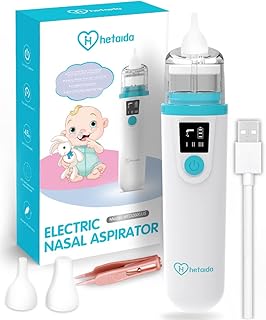 Nasal Aspirator for Baby, Electric Baby Nose Sucker, USB Rechargeable with 3 Suction Levels, Mute and Anti-Backflow with Infant Nose Cleaning Tweezer