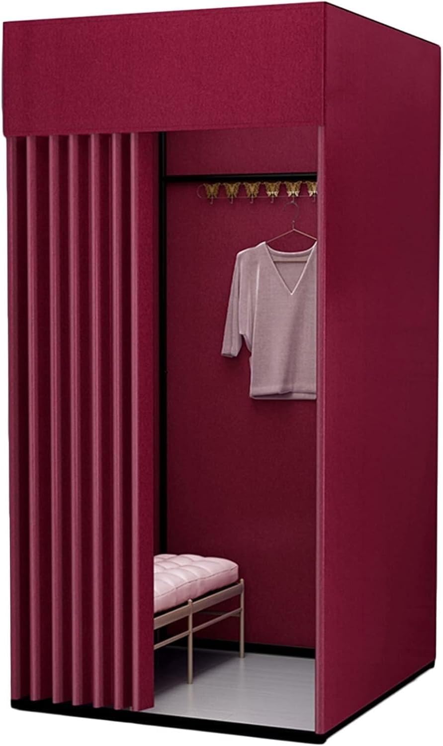 with Sunshade Kit Mobile Track Independent Changing Room Clothing Store Fitting Room Privacy Screen Office Clothing Store Dorm Room(100 * 100 * 200cm)