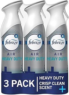 Febreze Air Mist Air Freshener Spray, Odor-Fighting Room Spray, Air Fresheners for Home and Bathroom and Kitchen, Aerosol Can, Heavy Duty Crisp Clean Scent, 8.8oz, 3 Count