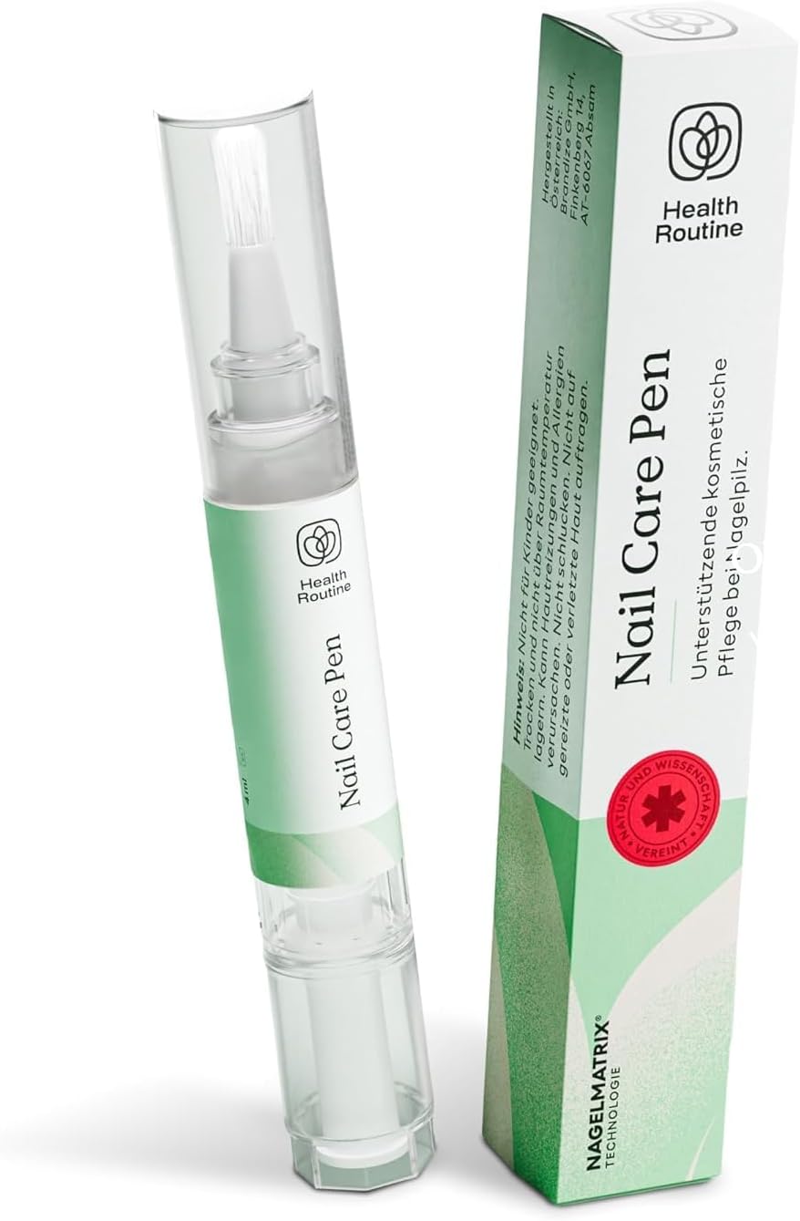 HealthRoutine Nail Care Pen – The Original from Austria with Tea Tree Oil and Vitamin E, Nail Oil Nail Strengthener and Nail Hardener for Damaged Nails, 4ml