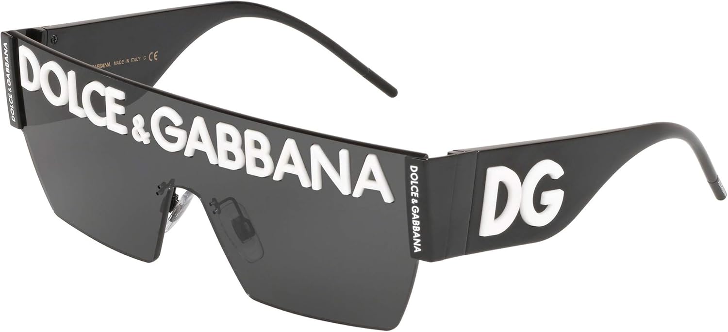 Dolce & Gabbana Classic Rectangular Sunglasses, Multicoloured (Black), 40.0