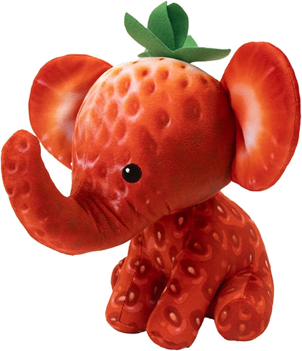 FOODIBLES Strawberry elephant soft cuddly plush toy, this stuffed animal toy is a 20cm tall teddy bear, Red