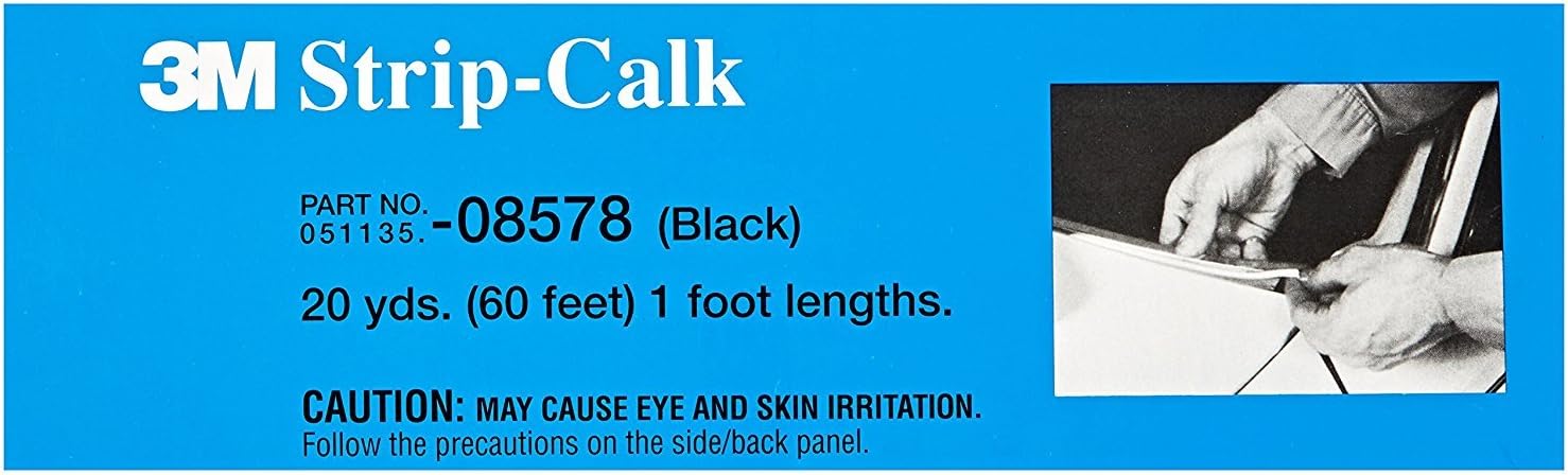 3M Strip Calk, 08578, 1 ft Strips, Black, Soft Butyl Rubber