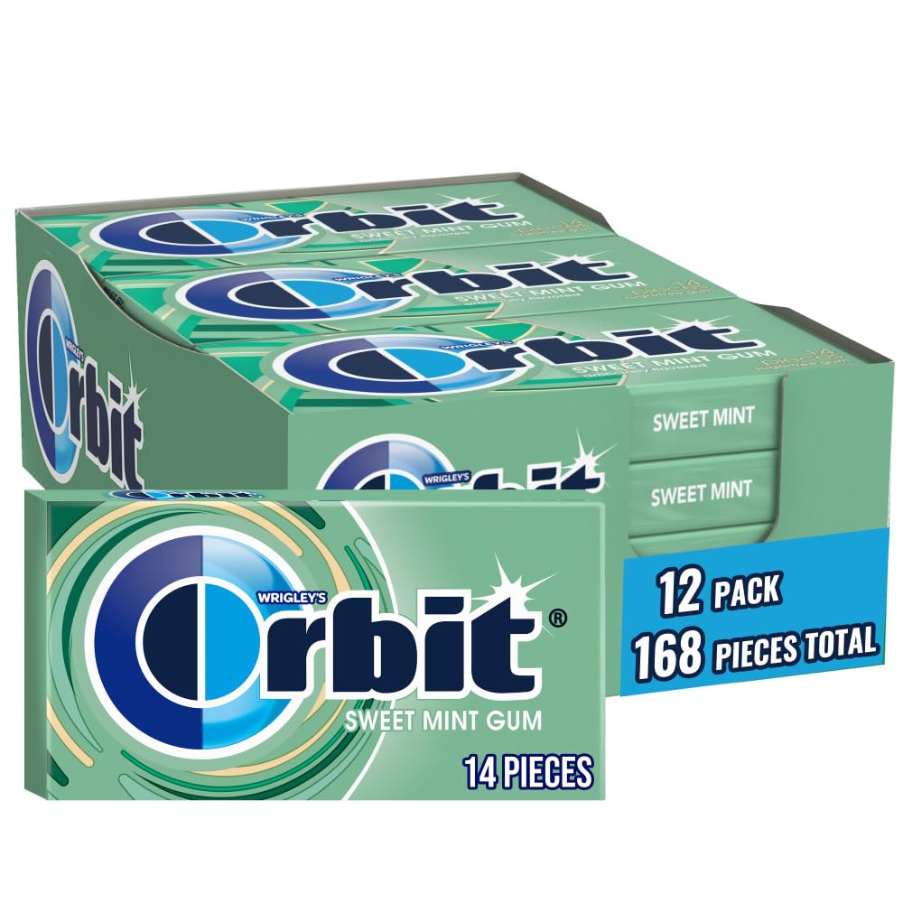 ORBIT Sweet Mint Sugar Free Chewing Gum, 12 Packs, 14 Pieces (168 Total)