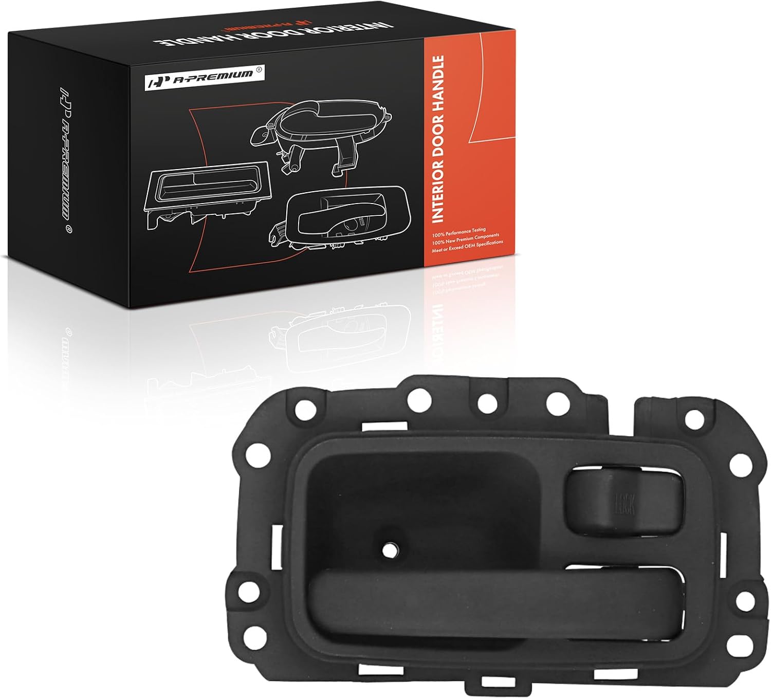 A-Premium Front or Rear Passenger Side Interior Door Handle Compatible with Jeep XJ Series Cherokee 1997 1998 1999 2000 2001, Textured Black, Replace# 55076054AB