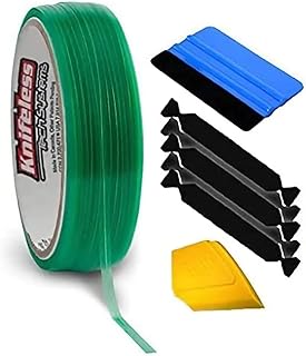 VViViD Knifeless Vinyl Wrap Cutting Tape Finishing Line 10M Plus 3M Toolkit (Blue Applicator Squeegee, Yellow Detailed Squeegee and Black Felt Edge Decals)