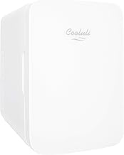 Cooluli 10L Mini Fridge for Bedroom - Car, Office Desk & College Dorm Room 12v Portable Cooler Warmer Food, Drinks, Skincare, Beauty Makeup AC/DC Small Refrigerator with Glass Front, 110 Volts, White