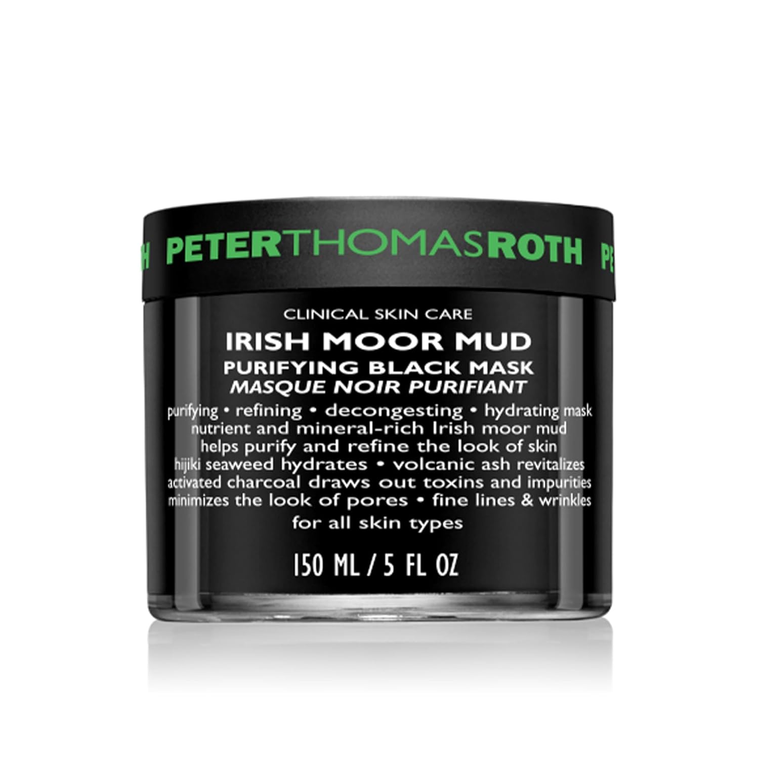 Peter Thomas Roth | Irish Moor Mud Purifying Black Mask | Decongesting Facial Mask, Helps Reduce the Look of Pores, Fine Lines and Wrinkles 5 Fl Oz (Pack of 1)