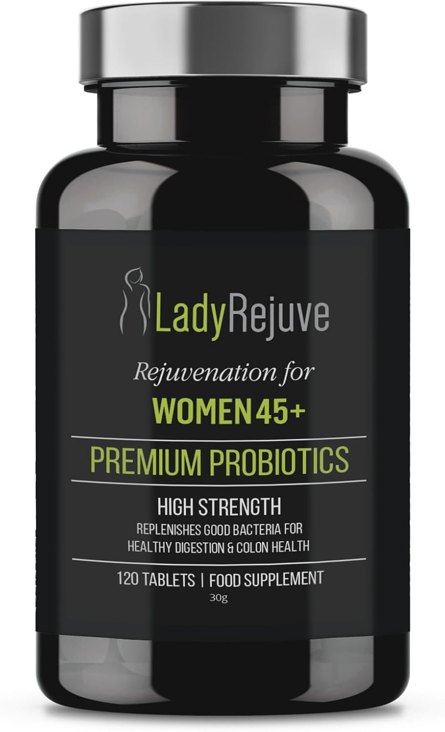 LadyRejuve Premium Probiotics for Women 45+ – 10 Billion CFU – Supports Digestive & Menopausal Health – 120 Vegan Tablets – Made in UK
