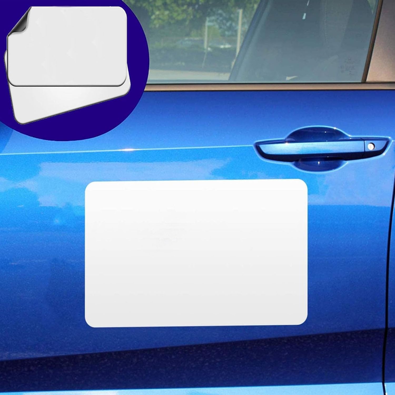 Blank Magnets (2 Pack) – Rounded Corners Blank Car Magnet Set – Perfect USA-Made Magnet for Car to Advertise Business, Cover Company Logo (for HOA), Prevent Car Scratches & Dents (Regular Large)
