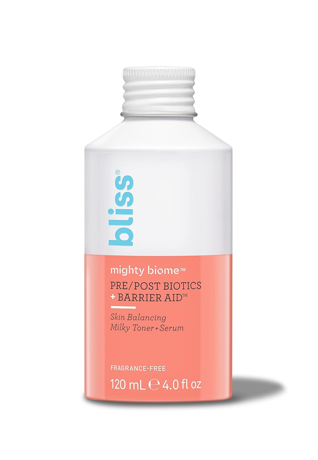 Bliss Mighty Biome Skin Balancing Milky Toner + Serum - 4 Fl Oz - Pre & Post Biotics Formula + Barrier Aid Complex with Ceramides & Squalane - Radiant Complexion - Clean - Vegan & Cruelty-Free