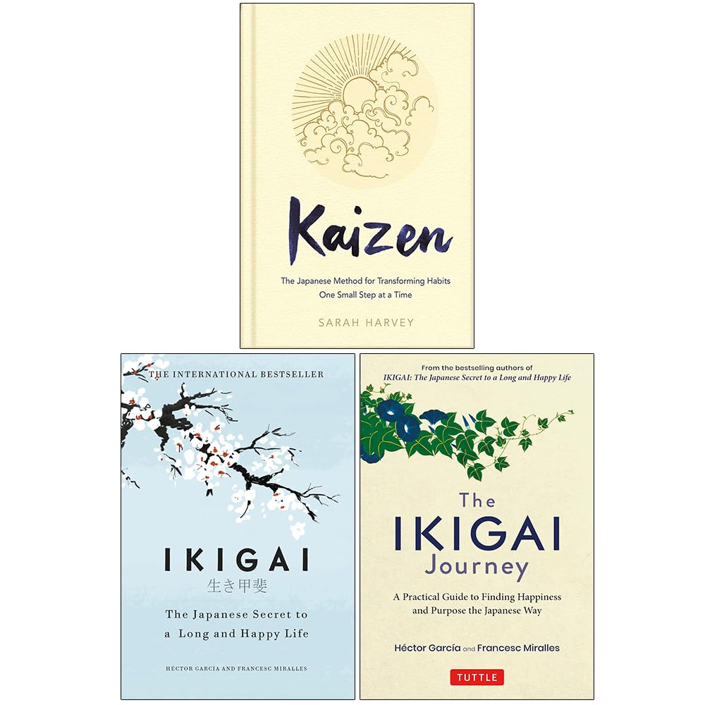Kaizen, Ikigai & The Ikigai Journey 3 Books Collection Set