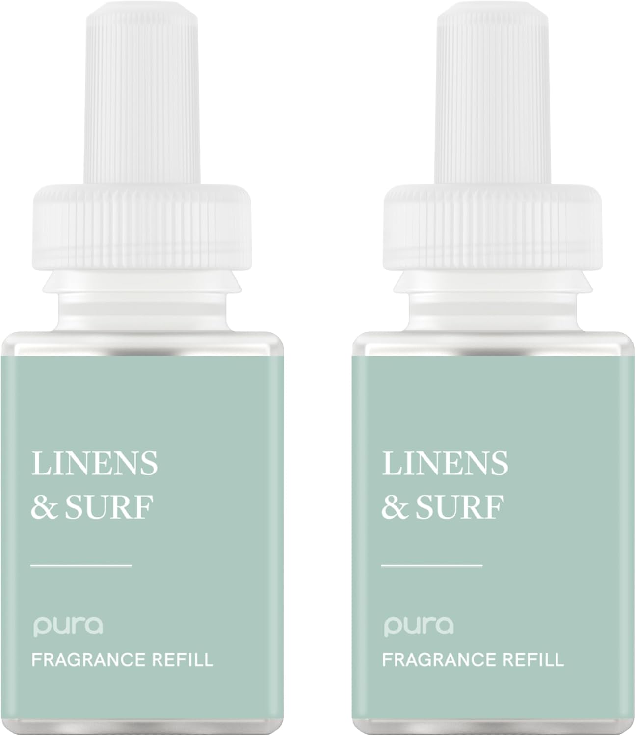 Pura Smart Home Air Diffuser Fragrance - Smart Home Scent Refill - Up to 120-Hours of Premium Fragrance per Refill - Clean Diffuser Fragrance for Home, Office & Apartment - 2 Pack, Linens & Surf