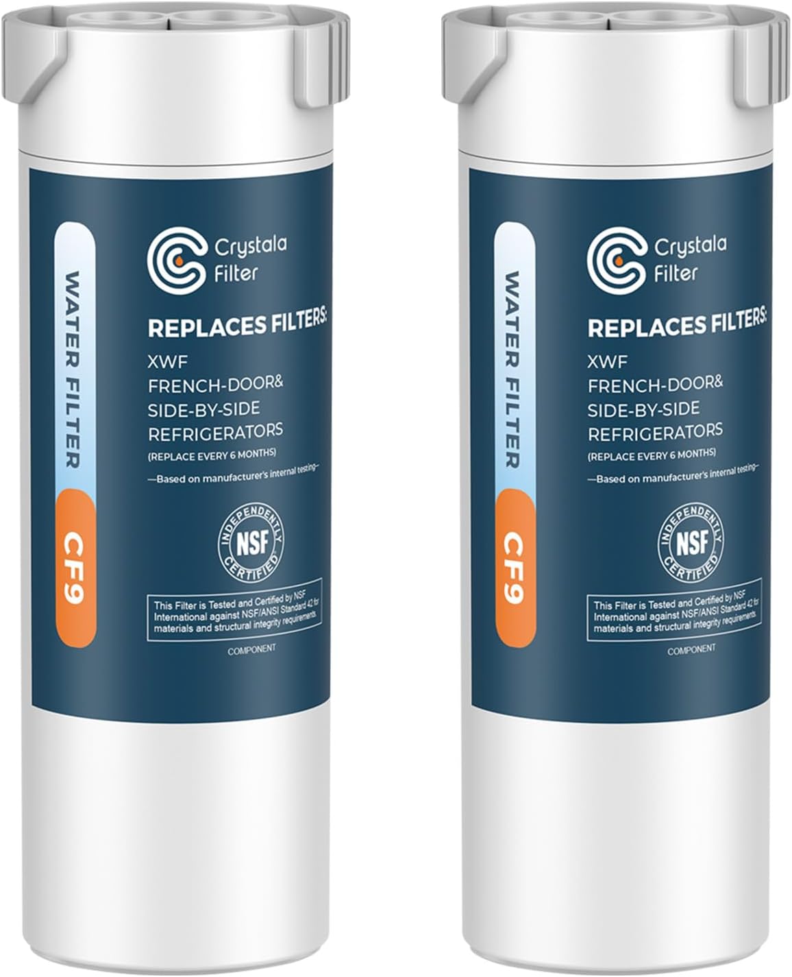 Crystala Filters Compatible with GE XWF Water Filter, Replacement for GE SmartWater Refrigerator Water Filter, (3 Pack)